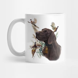 German Shorthaired Pointer and beautiful pheasants Mug